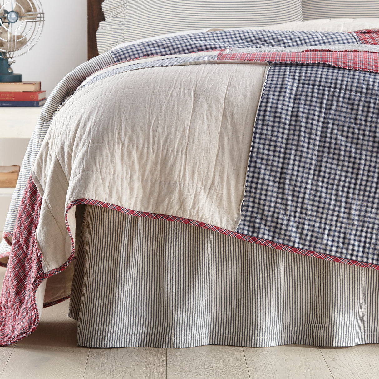 Hatteras Seersucker Ticking Stripe Bed Skirt