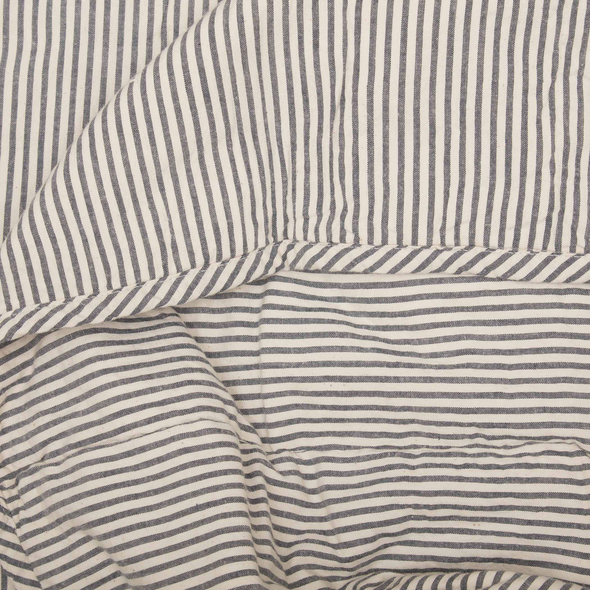 Hatteras Seersucker Blue Ticking Stripe Luxury King Quilt Coverlet 120Wx105L