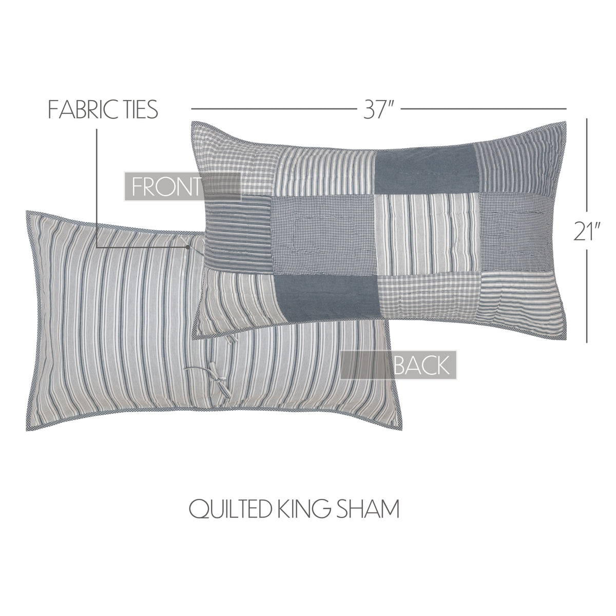 Sawyer Mill Blue King Sham 21x37, Set of 2