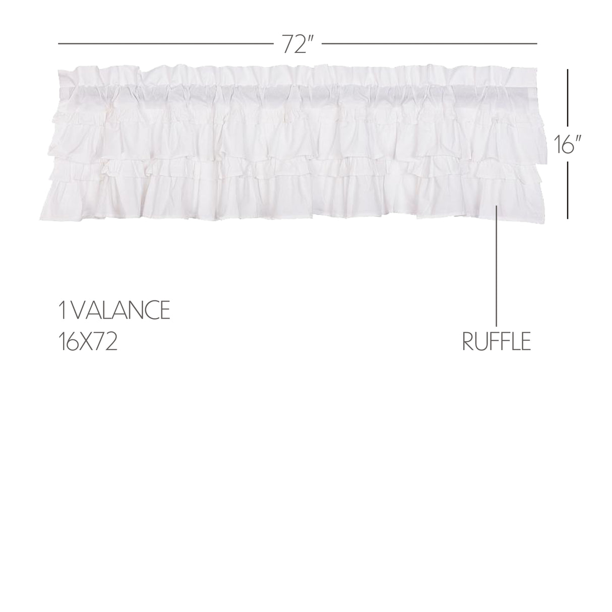 Muslin Ruffled Bleached White Curtain Set