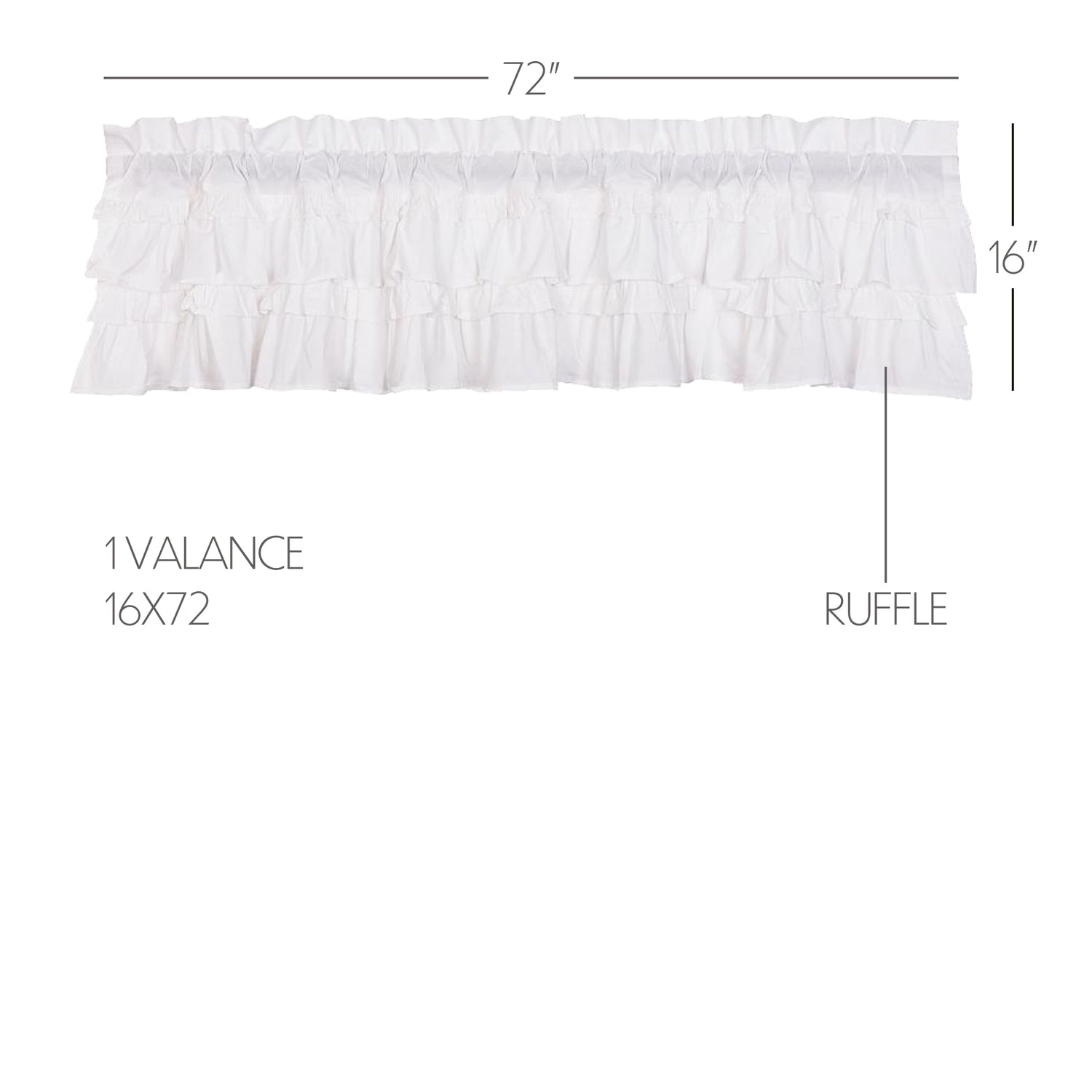 Muslin Ruffled Bleached White Curtain Set