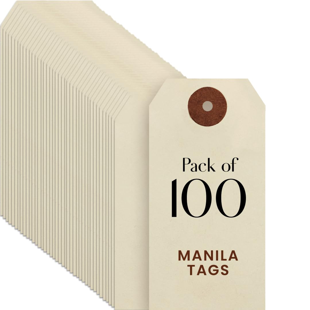 9pt Creme Manila Tag Set of 100 Size #3