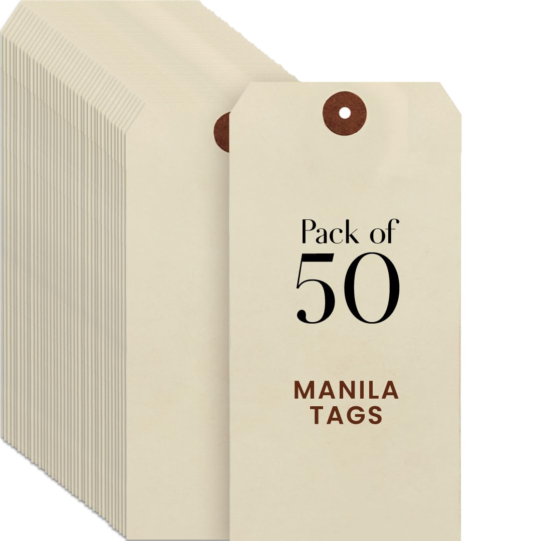 9pt Creme Manila Tag Set of 50 Size #8