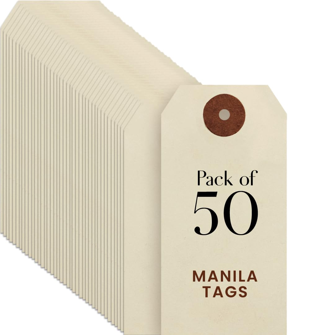 9pt Creme Manila Tag Set of 50 Size #3