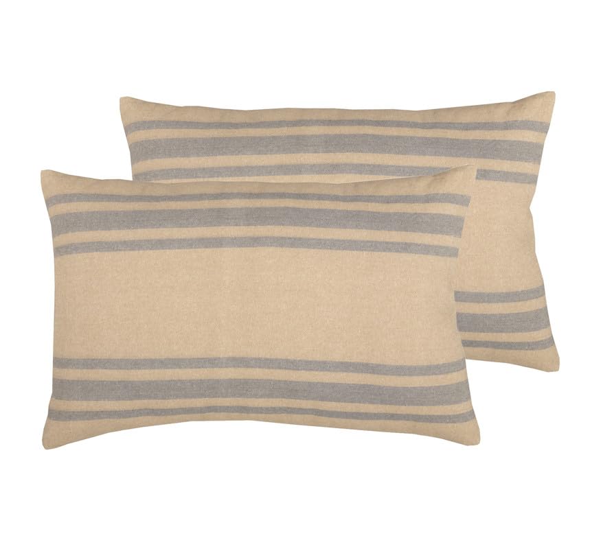 Farmer's Market Grain Sack Stripe Pillow Set of 2 14x22