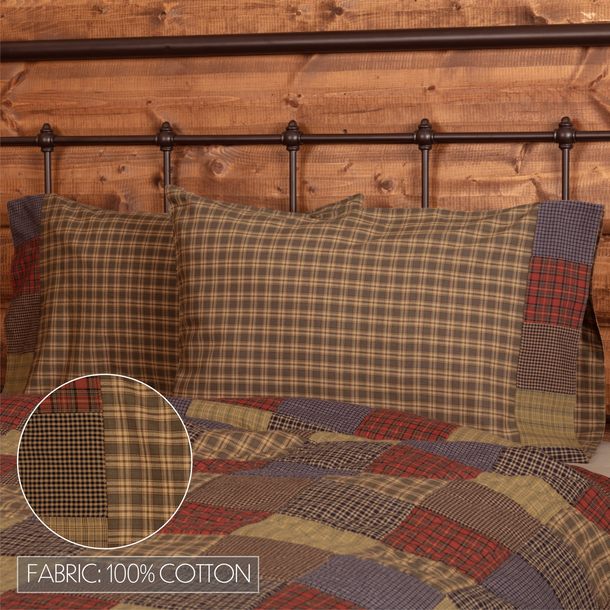 Cedar Ridge Pillow Case Set of 2 with Block Border