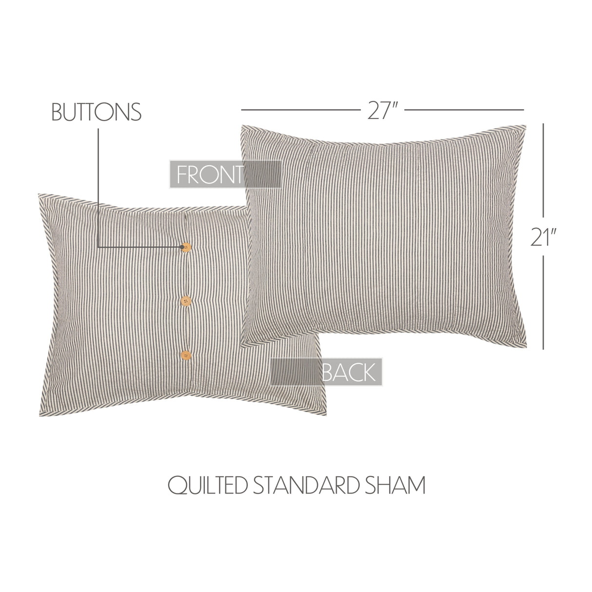 Hatteras Seersucker Ticking Stripe Sham