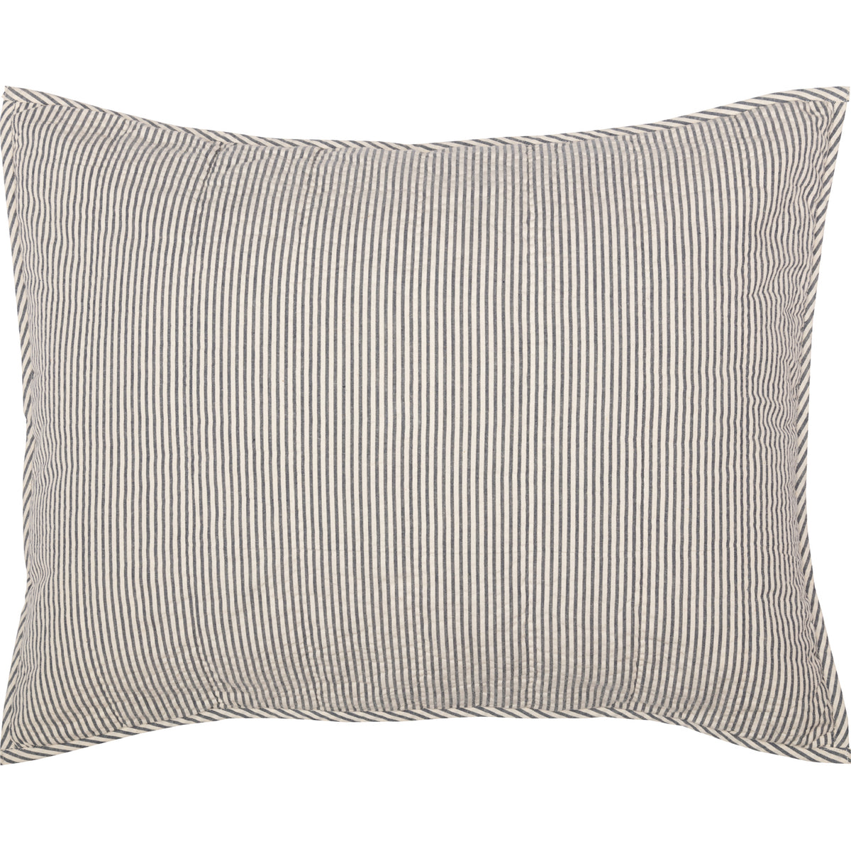 Hatteras Seersucker Blue Ticking Stripe Standard Sham 21x27, Set of 2