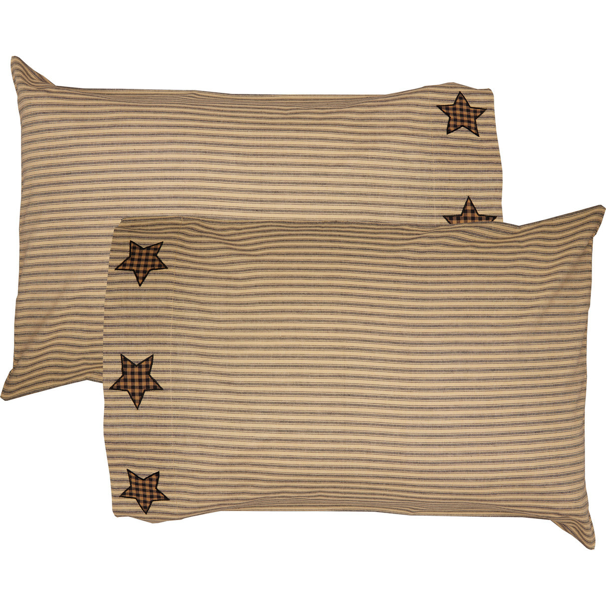Farmhouse Star Pillow Case w/Applique Star