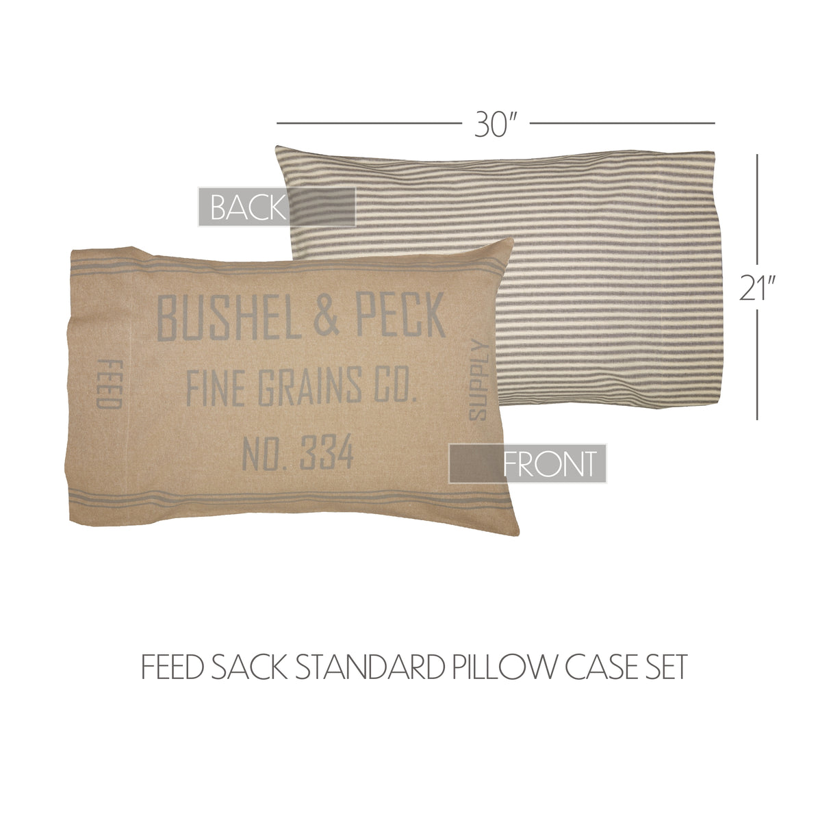 Grace Feed Sack Pillow Case Set of 2