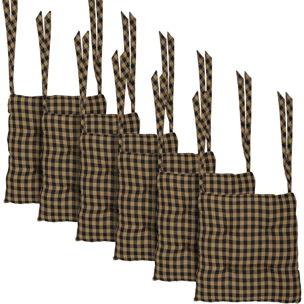 Black Check 15 Inch Chair Pad
