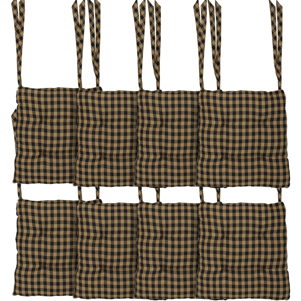 Black Check 15 Inch Chair Pad