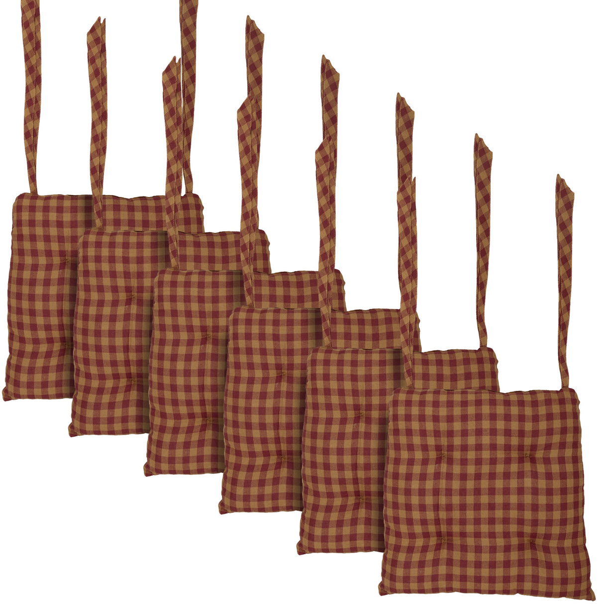Burgundy Check 14 Inch Chair Pad