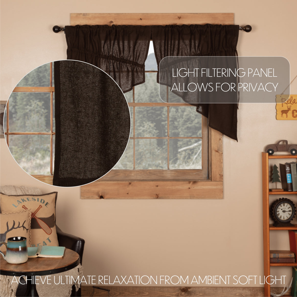 Burlap Antique Curtain Set