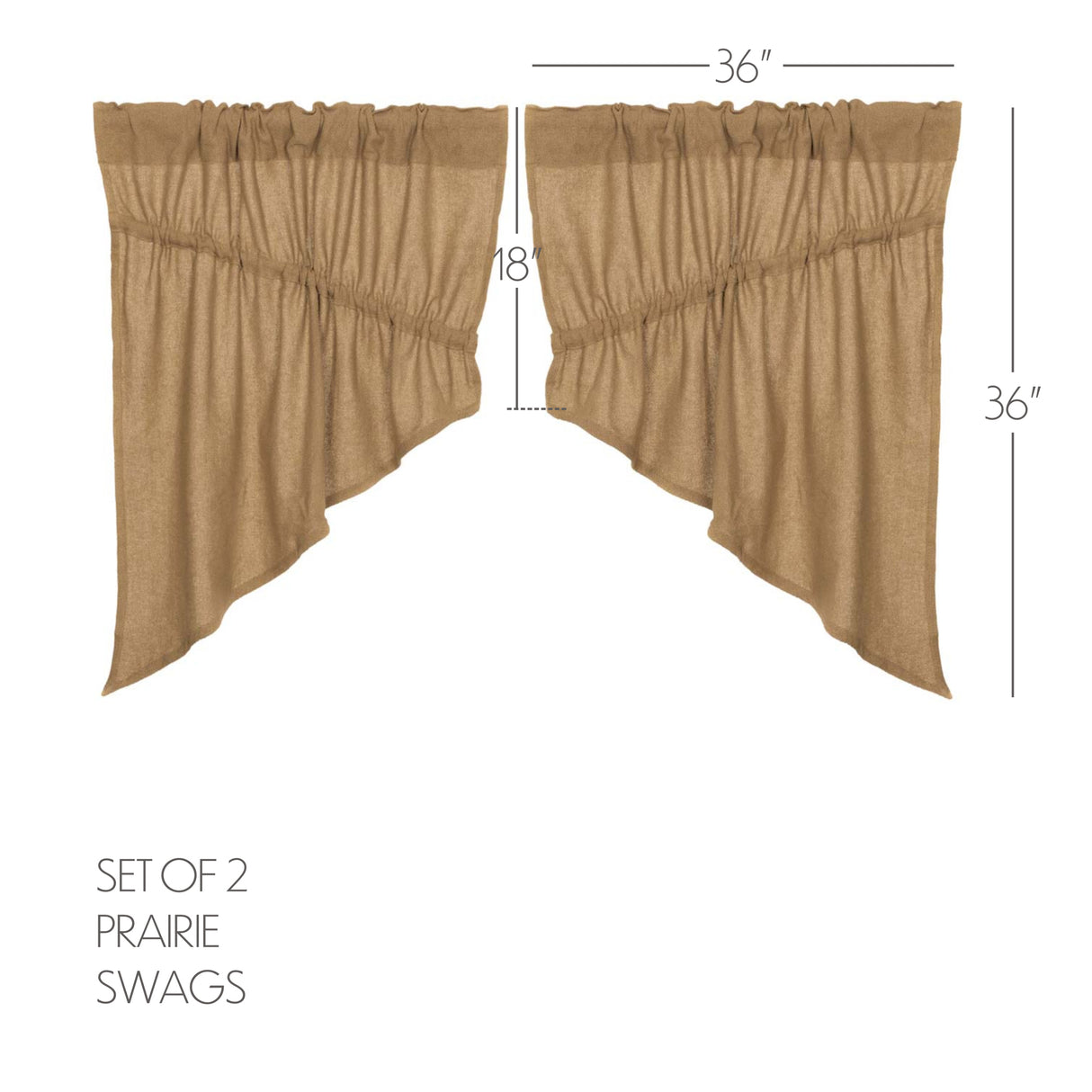 Burlap Antique Curtain Set