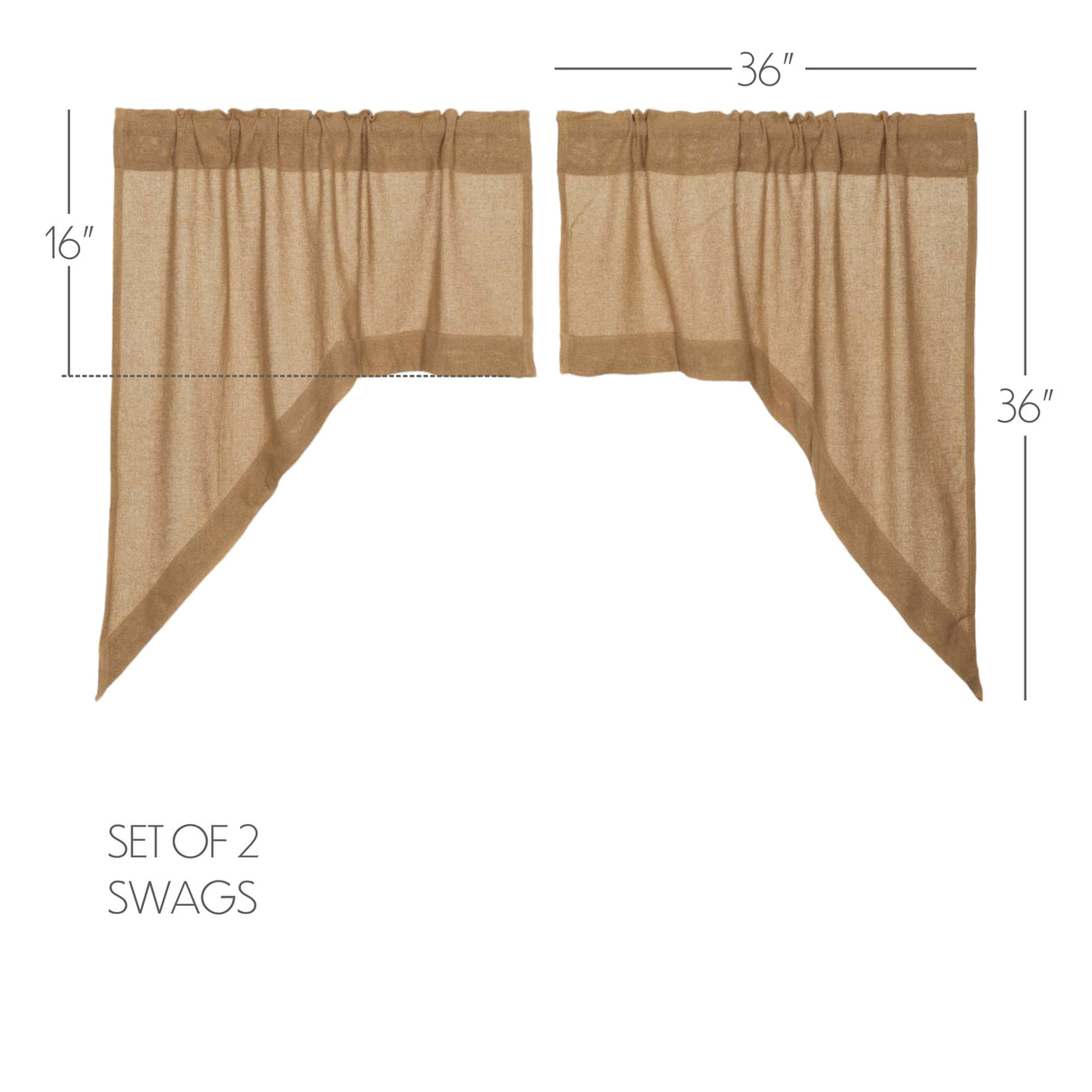 Burlap Antique Curtain Set