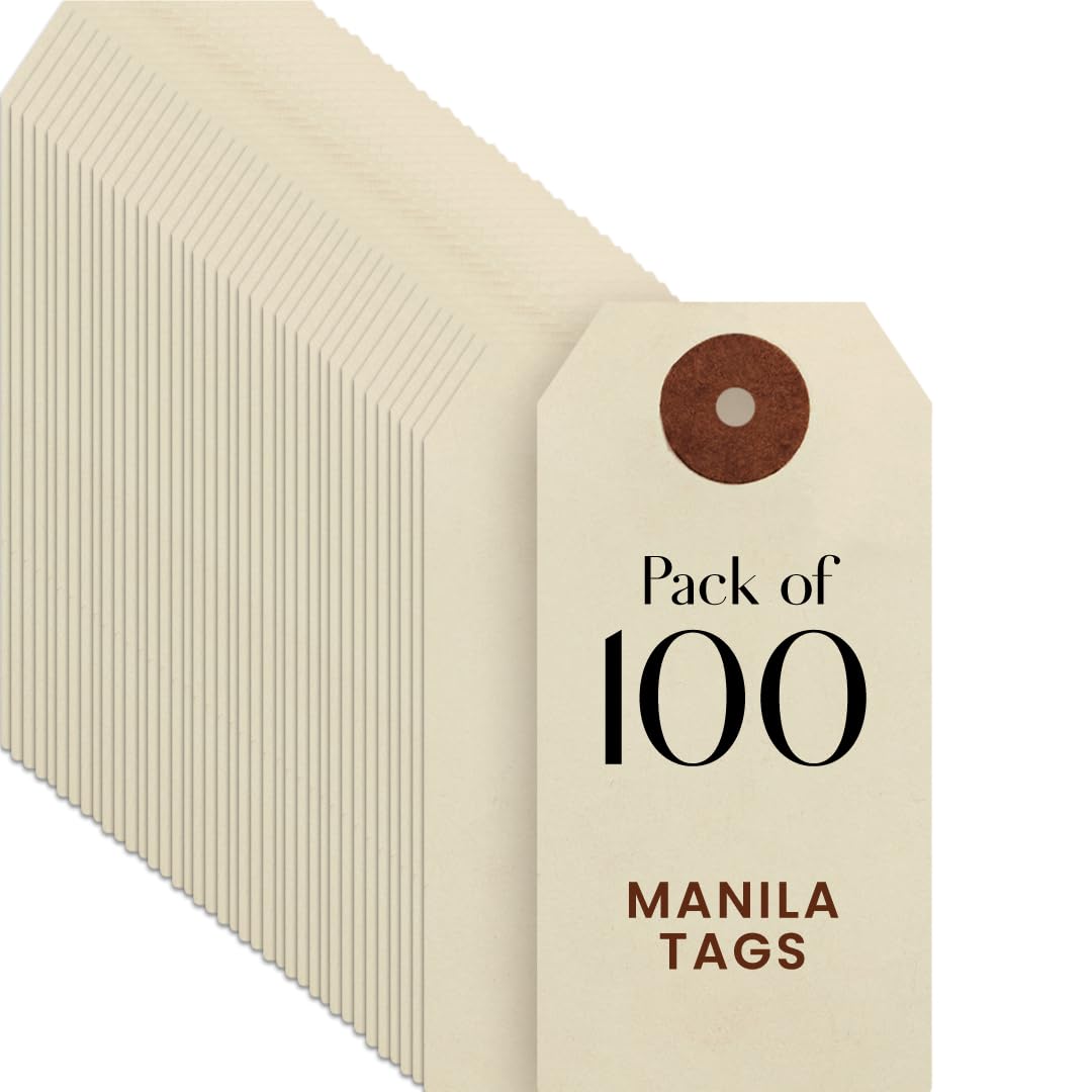 9pt Creme Manila Tag Set of 100 Size #2