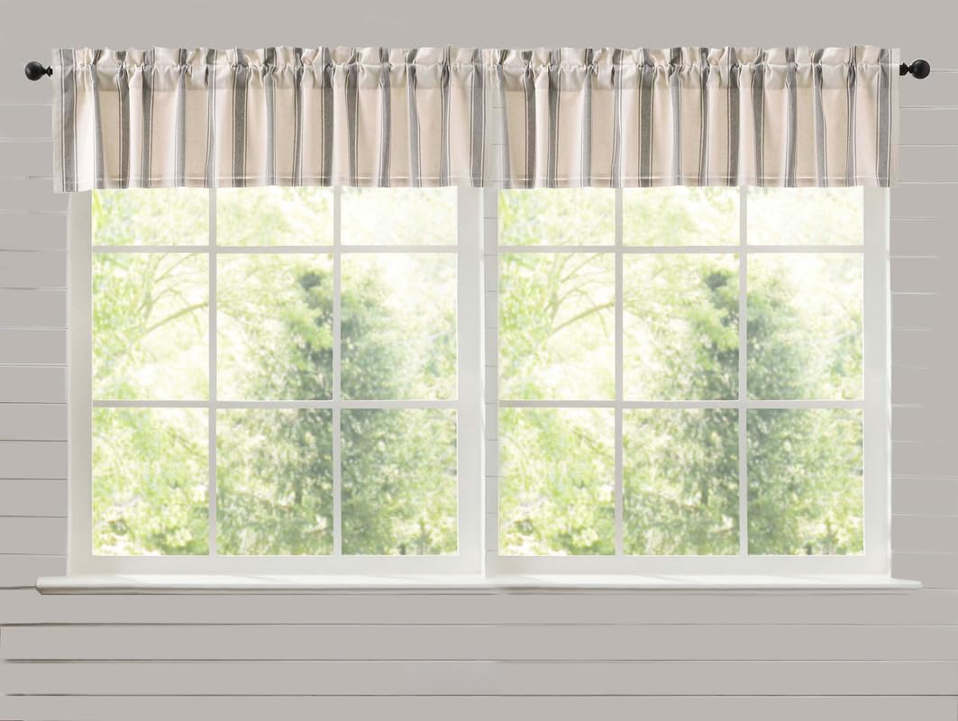 Grace Grain Sack Stripe Valance Set of 2 16x90