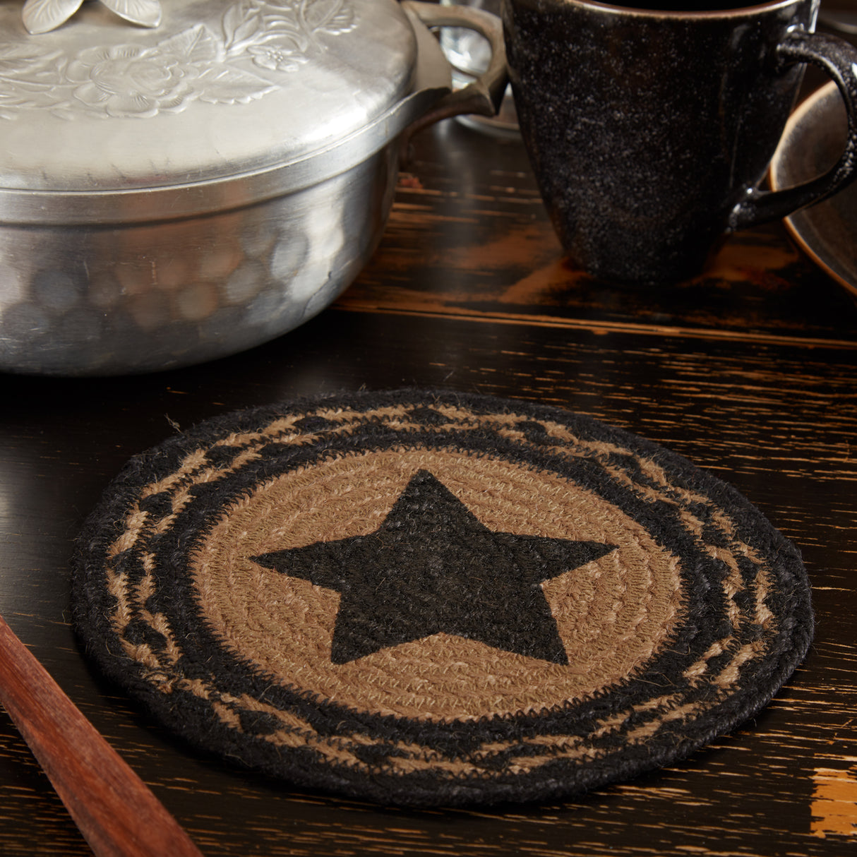 Farmhouse Jute Trivet Stencil Star 8, Set of 3
