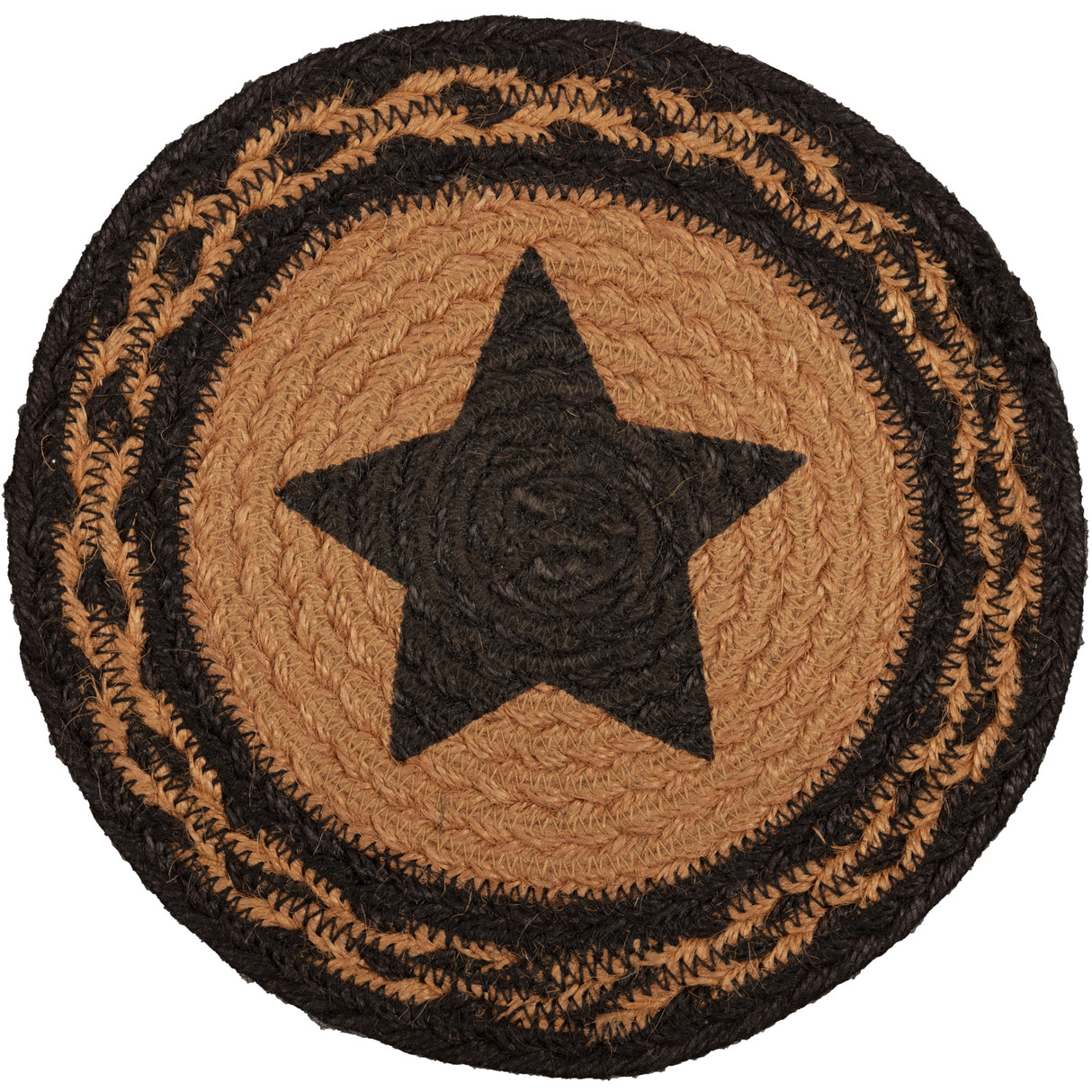 Farmhouse Jute Trivet Stencil Star 8, Set of 3