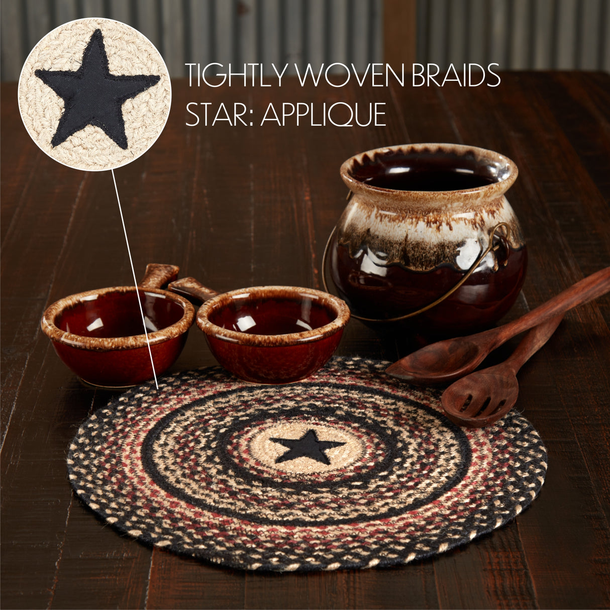 Colonial Star Jute Trivet 15, Set of 3