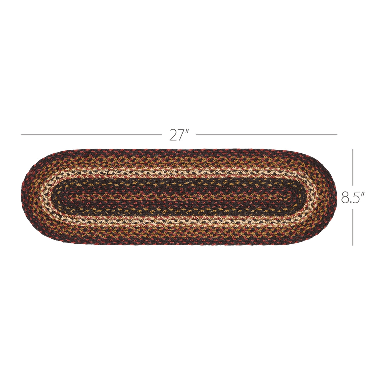 Beckham Jute Stair Tread Oval Latex 8.5x27, Set of 7