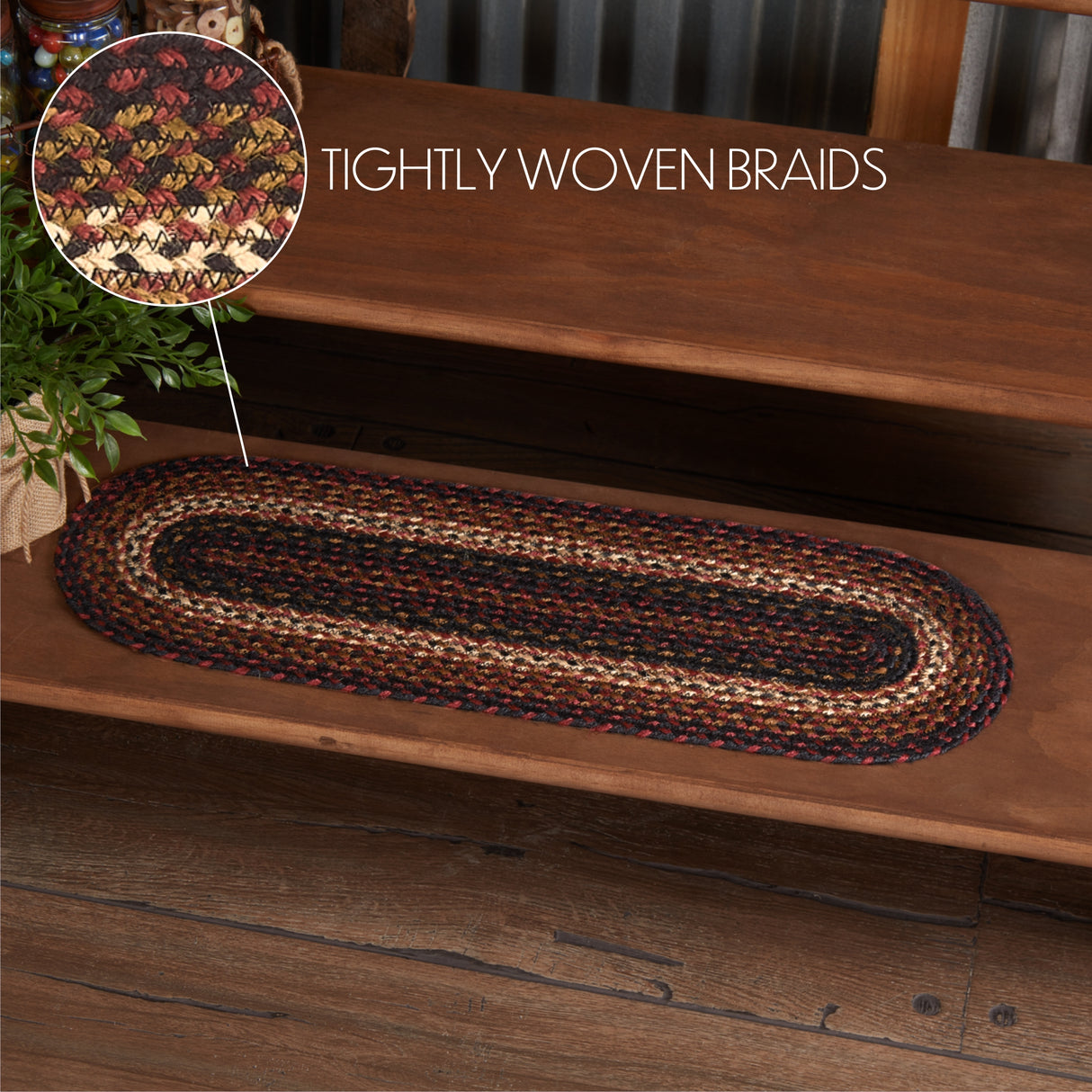 Beckham Jute Stair Tread Oval Latex 8.5x27, Set of 7