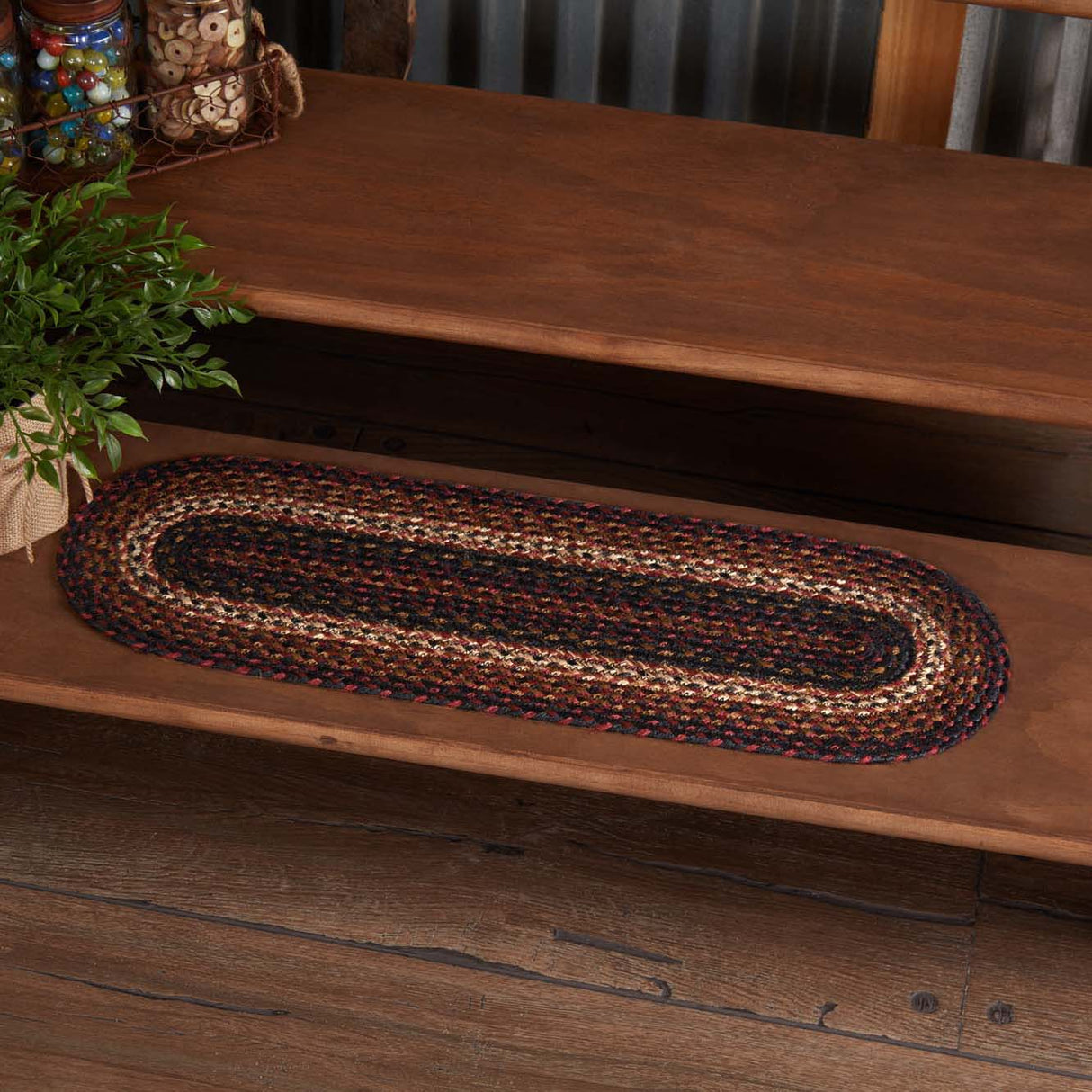 Beckham Jute Stair Tread Oval Latex 8.5x27, Set of 7