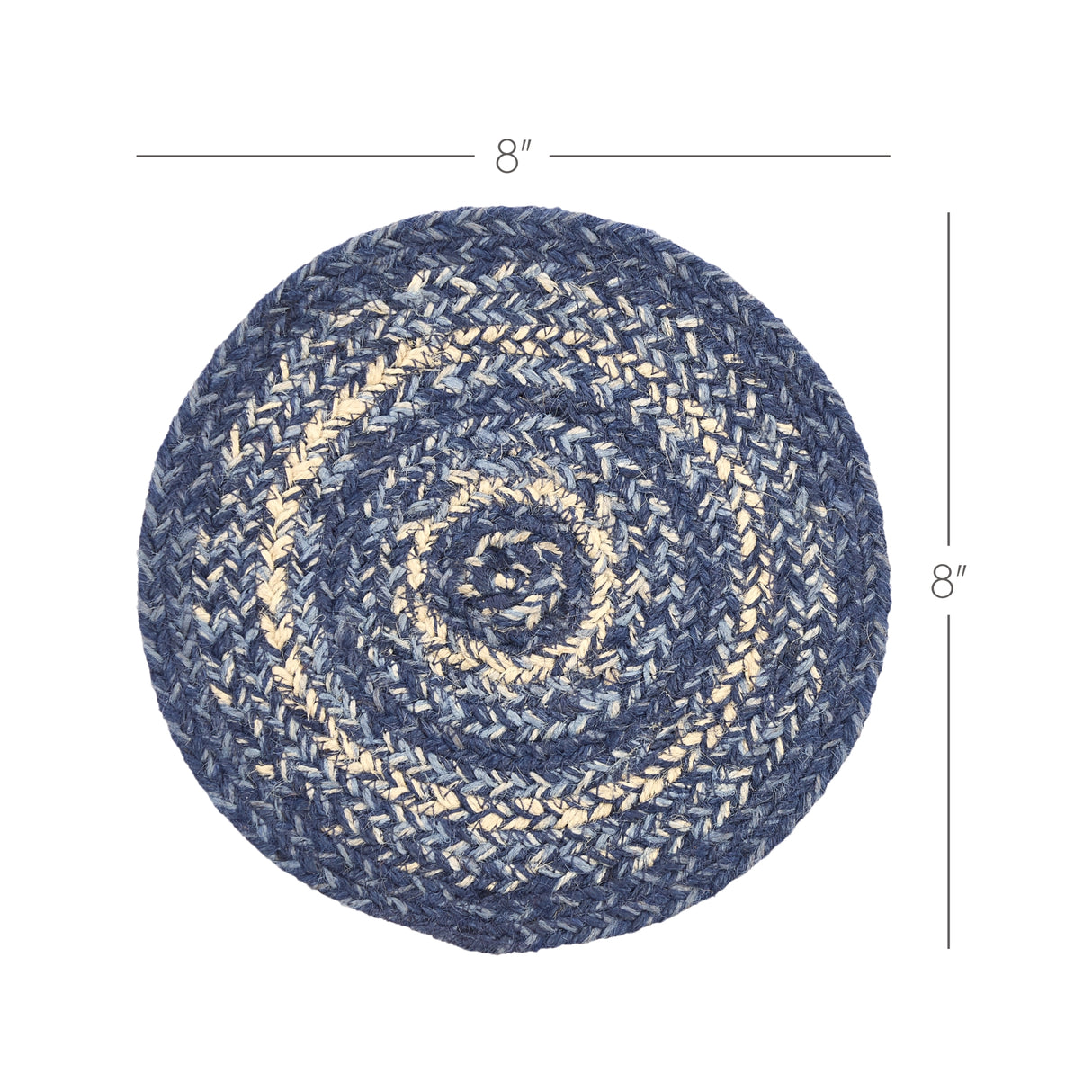 Great Falls Blue Jute Trivet 8, Set of 3