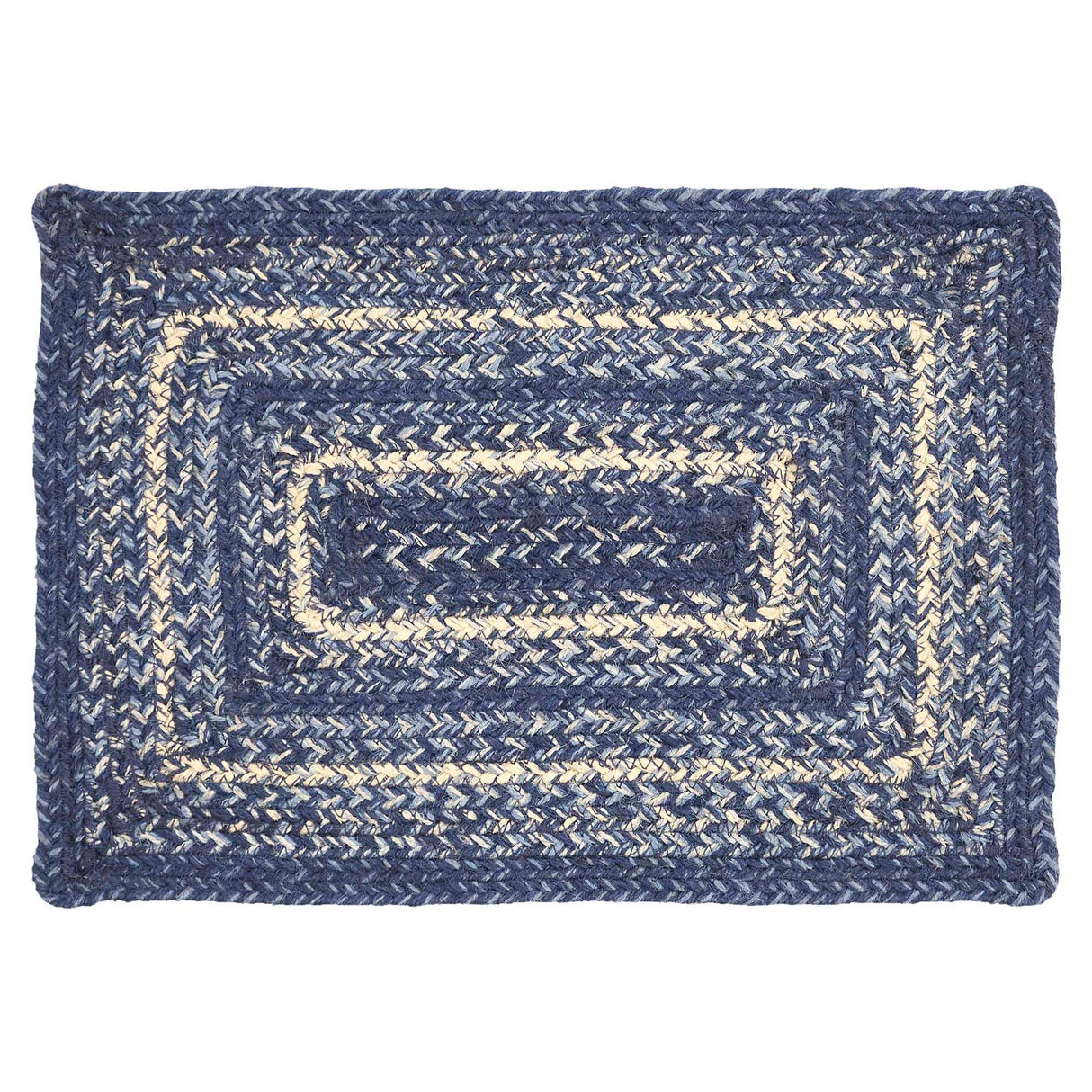 Farmhouse Great Falls Blue Table Placemat, Blue White, Jute Blend, Rectangle, 12x18 Inches, 12 Pack 12 Pack