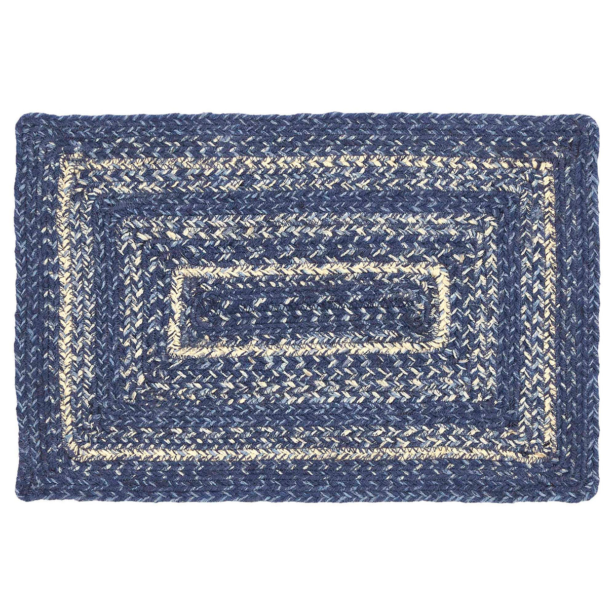 Farmhouse Great Falls Blue Table Placemat, Blue White, Jute Blend, Rectangle, 10x15 Inches, 8 Pack 8 Pack