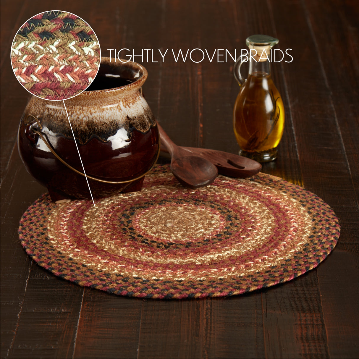 Ginger Spice Jute Trivet 15, Set of 3