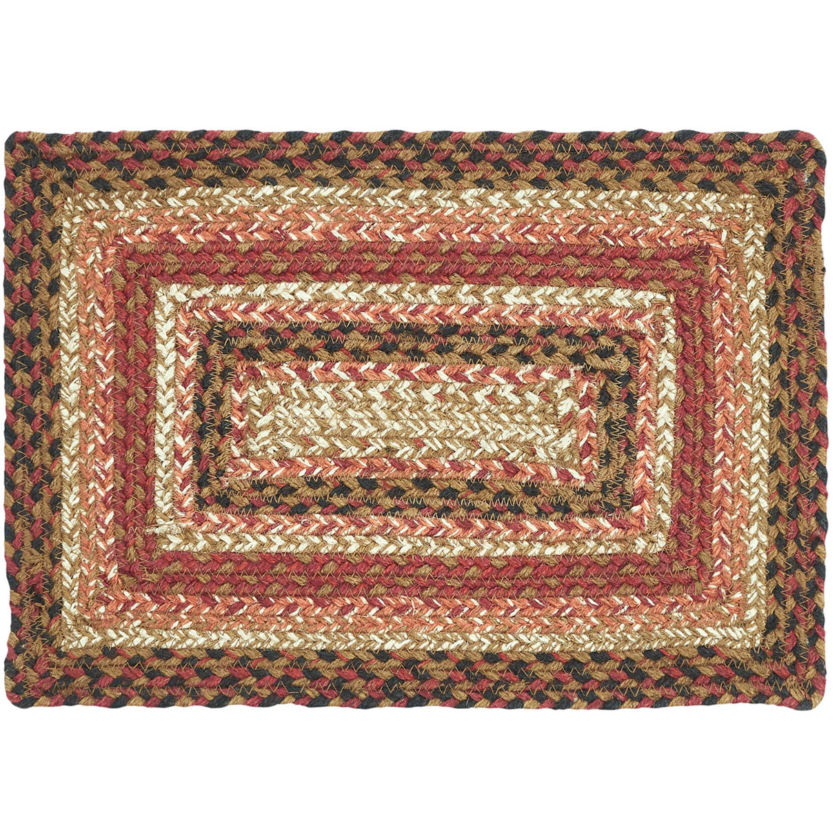 Ginger Spice Table Placemat, Orange Red Natural, Jute Blend, Rectangle, 10x15 Inches, 12 Pack 12 Pack