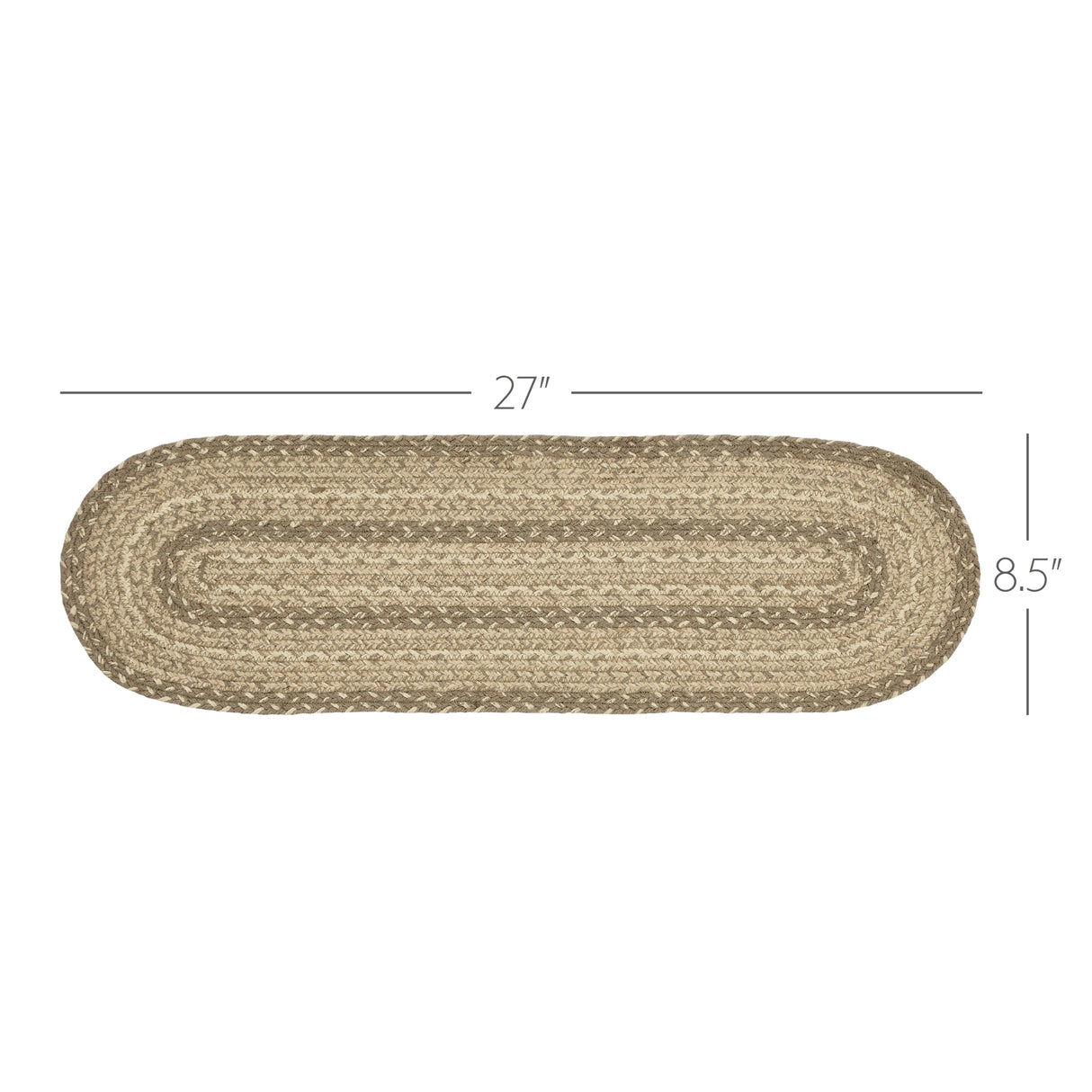 Cobblestone Jute Stair Tread Oval Latex 8.5x27, Set of 7