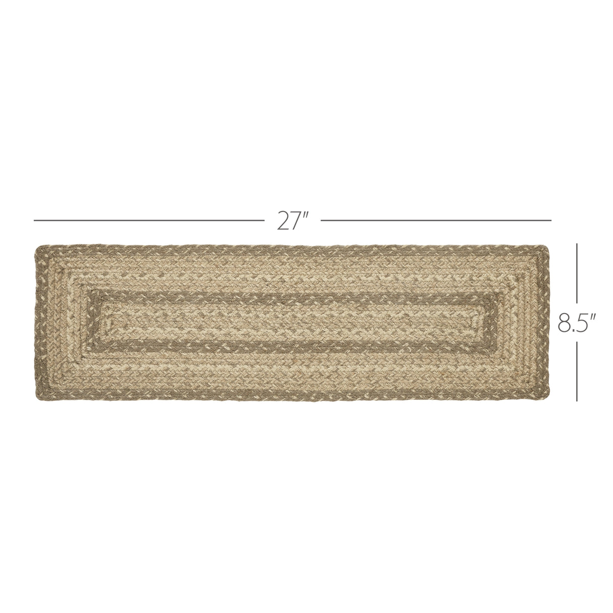 Cobblestone Jute Stair Tread Rect Latex 8.5x27, Set of 7