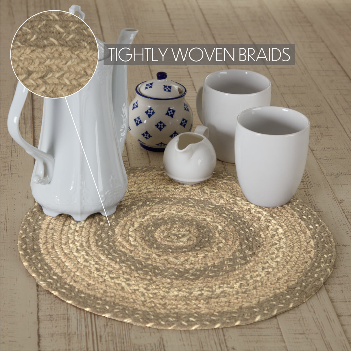 Cobblestone Jute Trivet 15 Set of 3