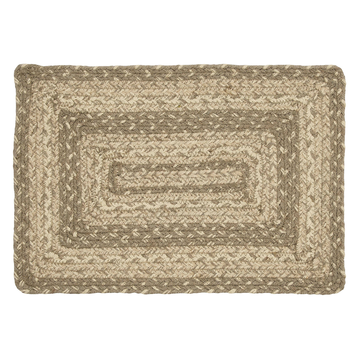 Farmhouse Cobblestone Table Placemat, Tan Grey White, Jute Blend, Rectangle, 10x15 Inches, 8 Pack 8 Pack