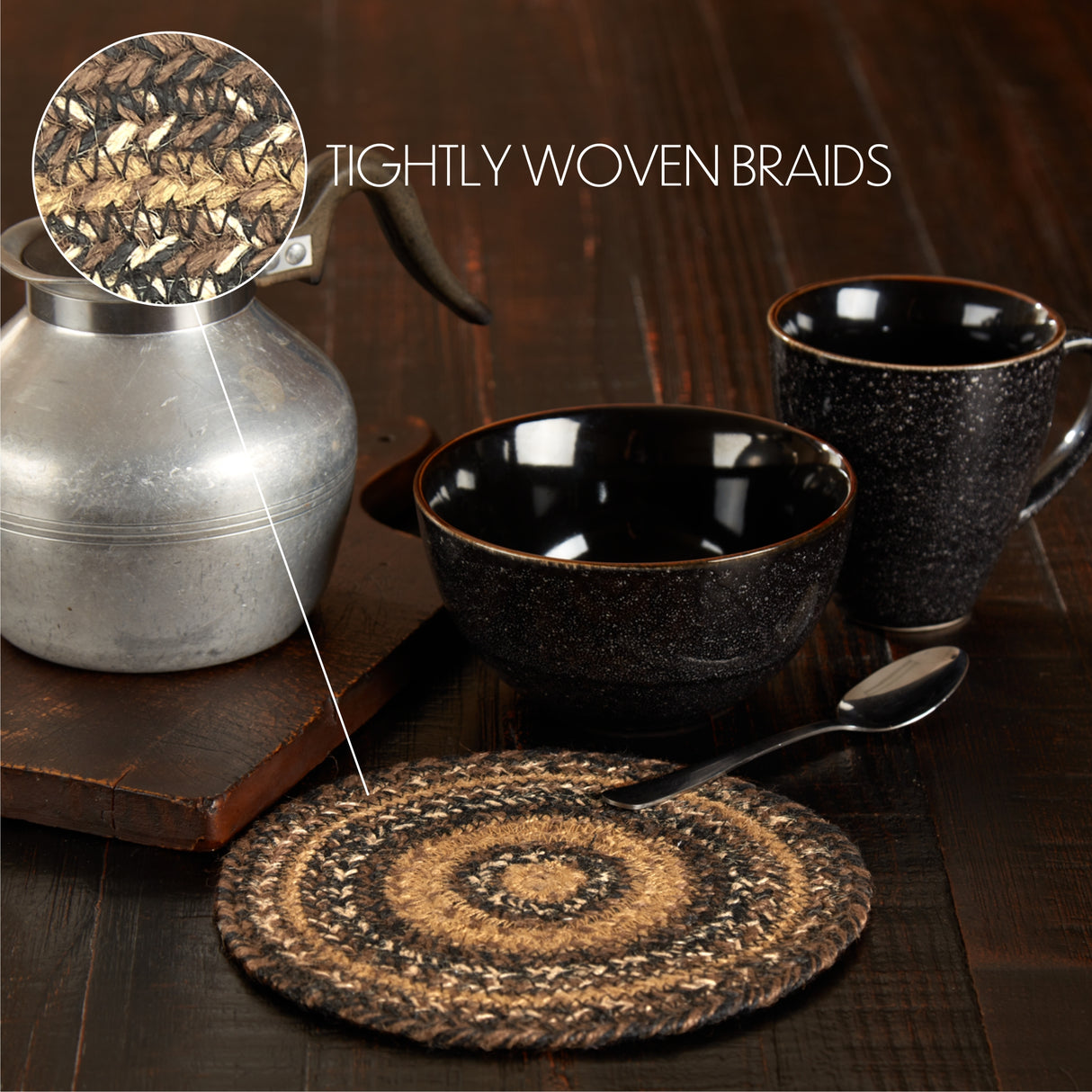 Espresso Jute Trivet 8, Set of 3