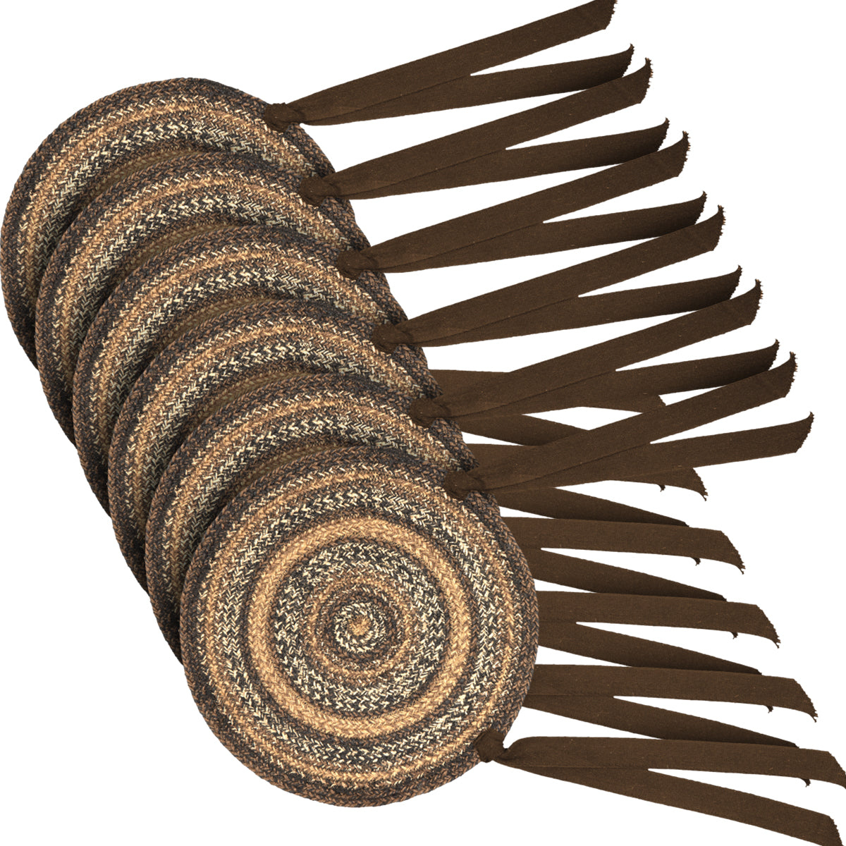 Espresso Jute 15 Inch Chair Pad
