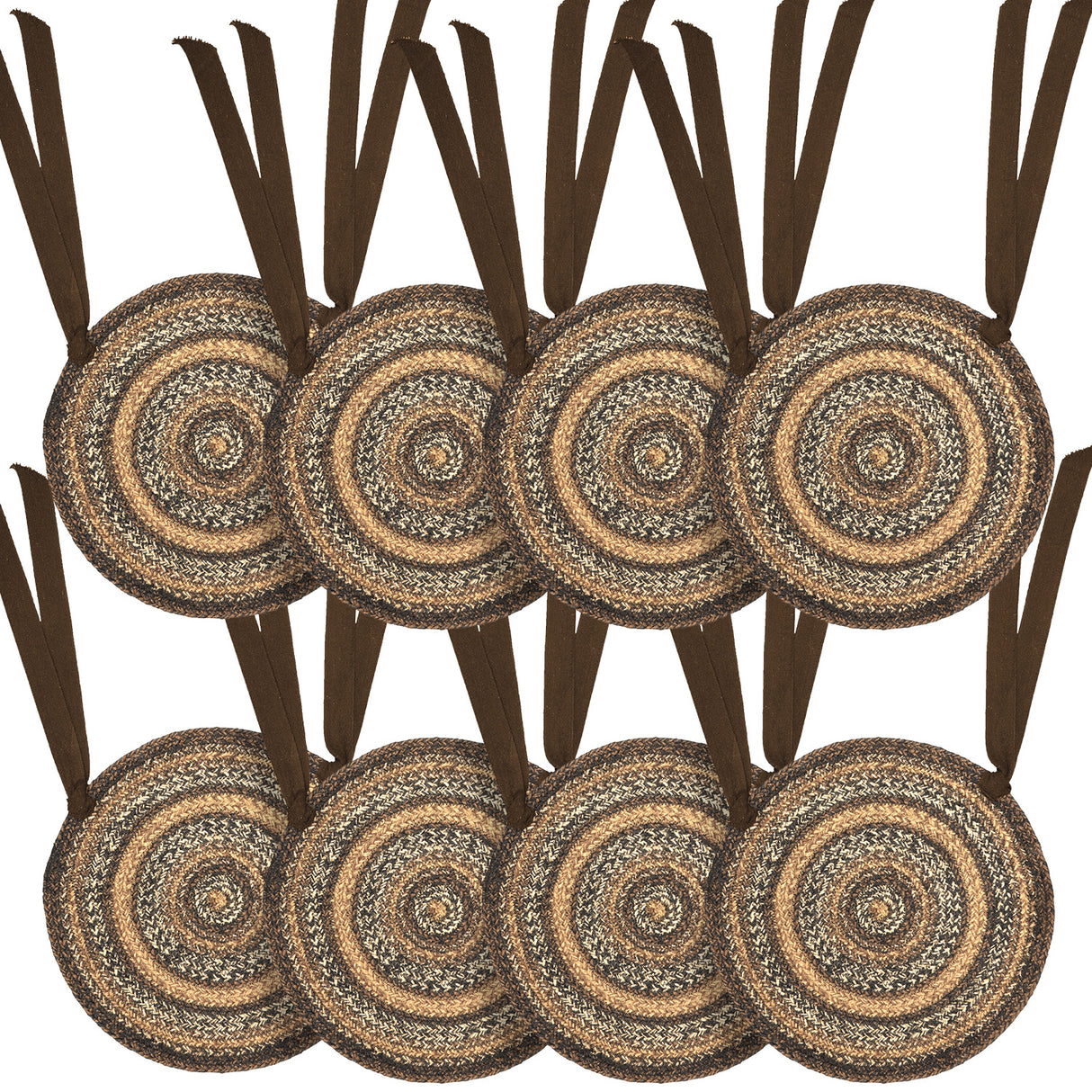 Espresso Jute 15 Inch Chair Pad