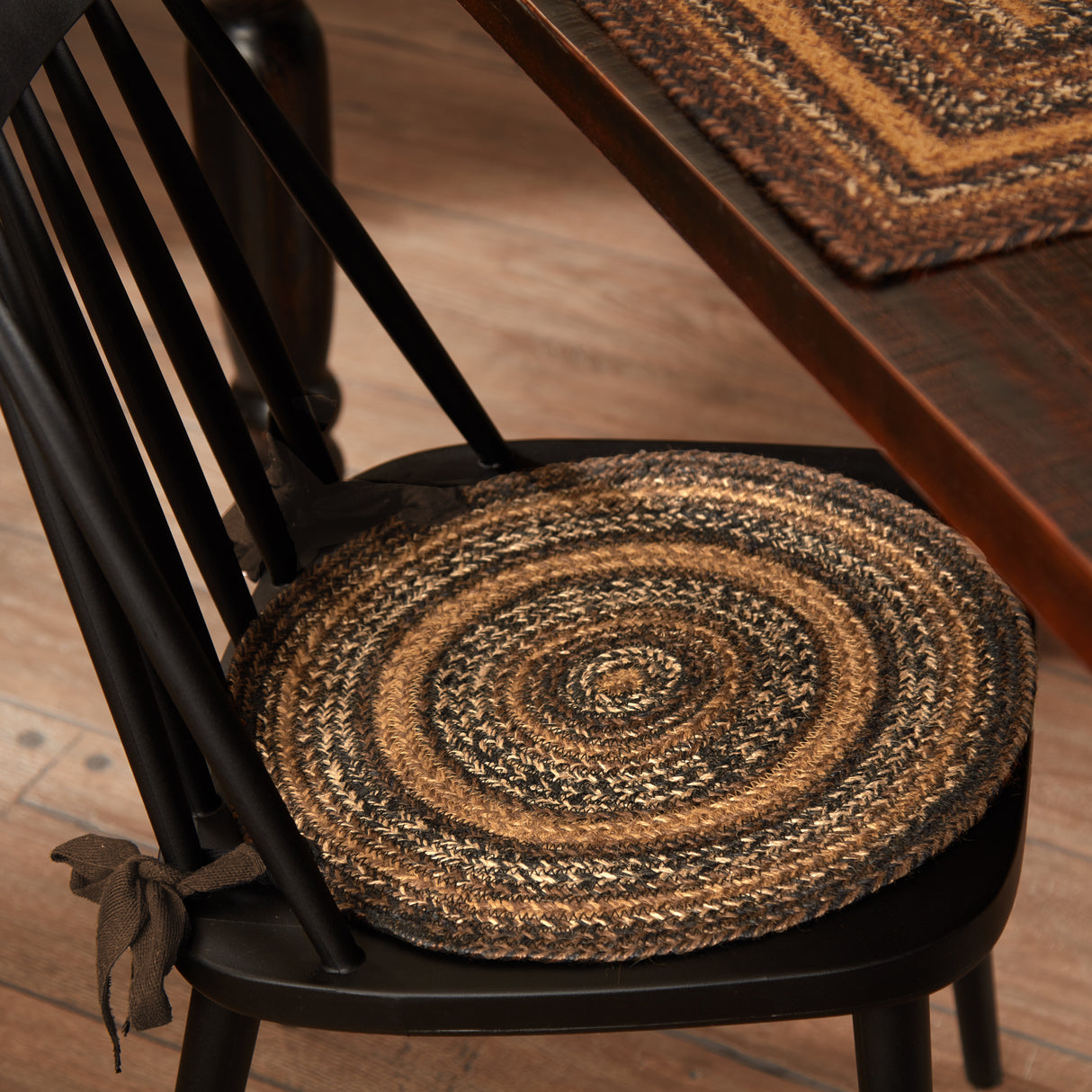 Espresso Jute 15 Inch Chair Pad