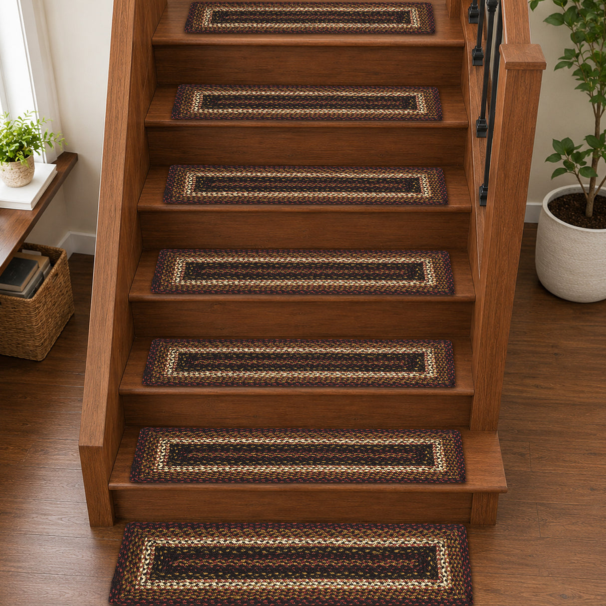 Beckham Jute Stair Tread Rect Latex 8.5x27, Set of 7