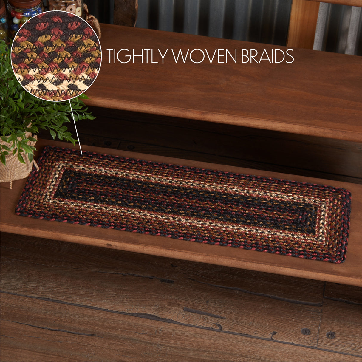 Beckham Jute Stair Tread Rect Latex 8.5x27, Set of 7