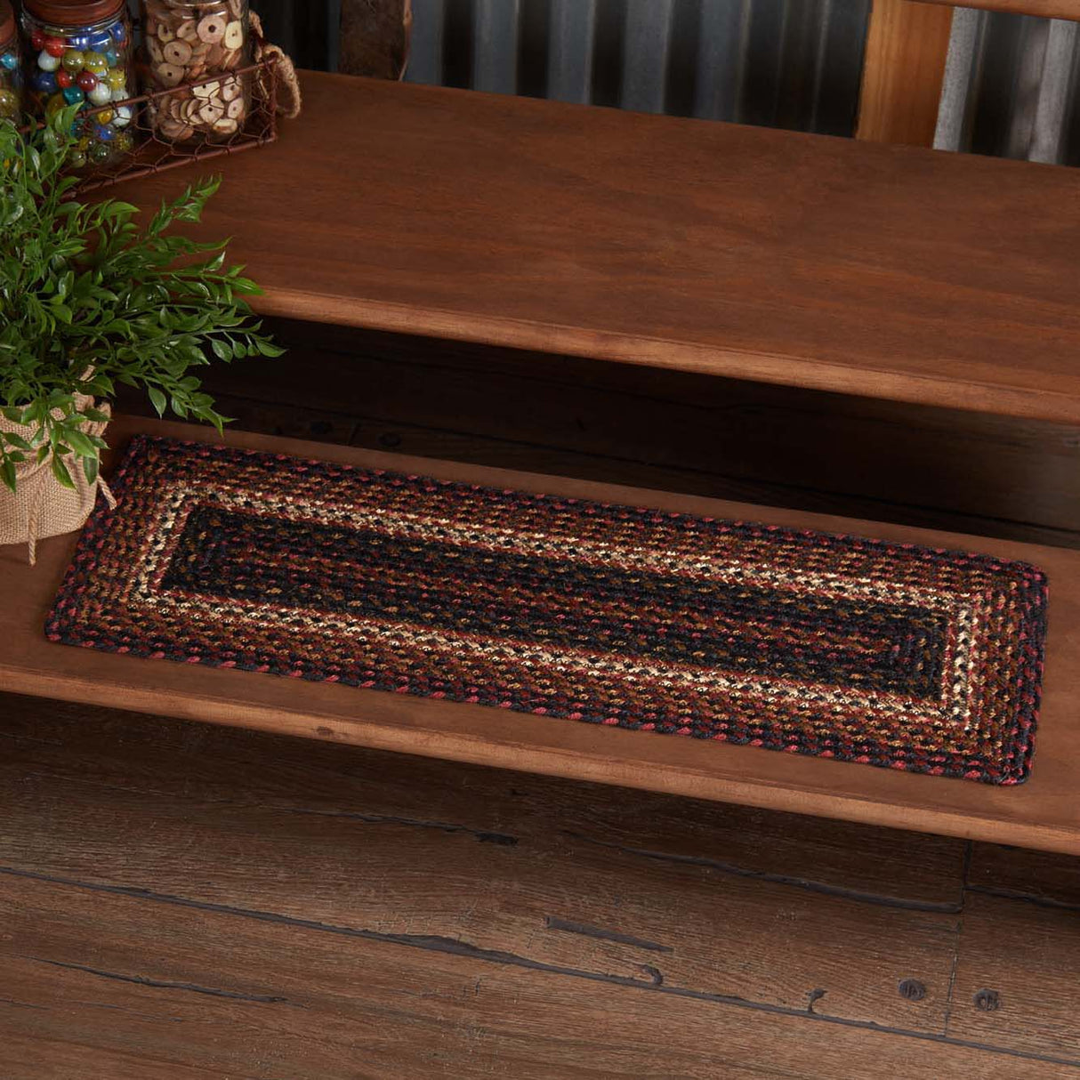 Beckham Jute Stair Tread Rect Latex 8.5x27, Set of 7