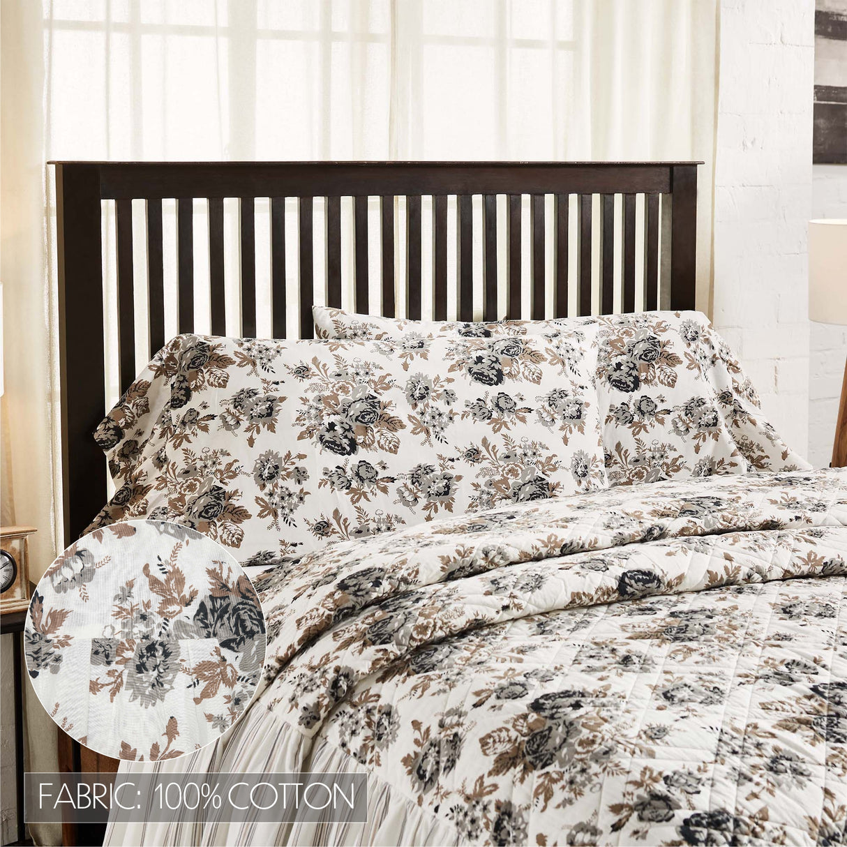 Annie Floral Ruffled Pillow Case Set of 2