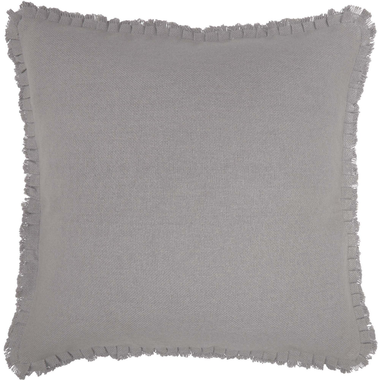 Burlap Fabric Euro Sham w/ Fringed Ruffle