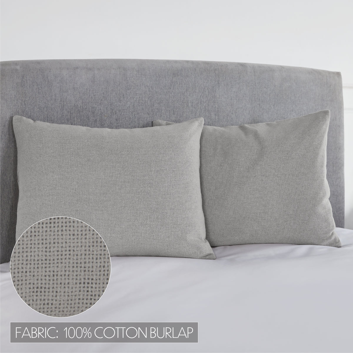 Burlap Dove Gray Sham, Set of 2