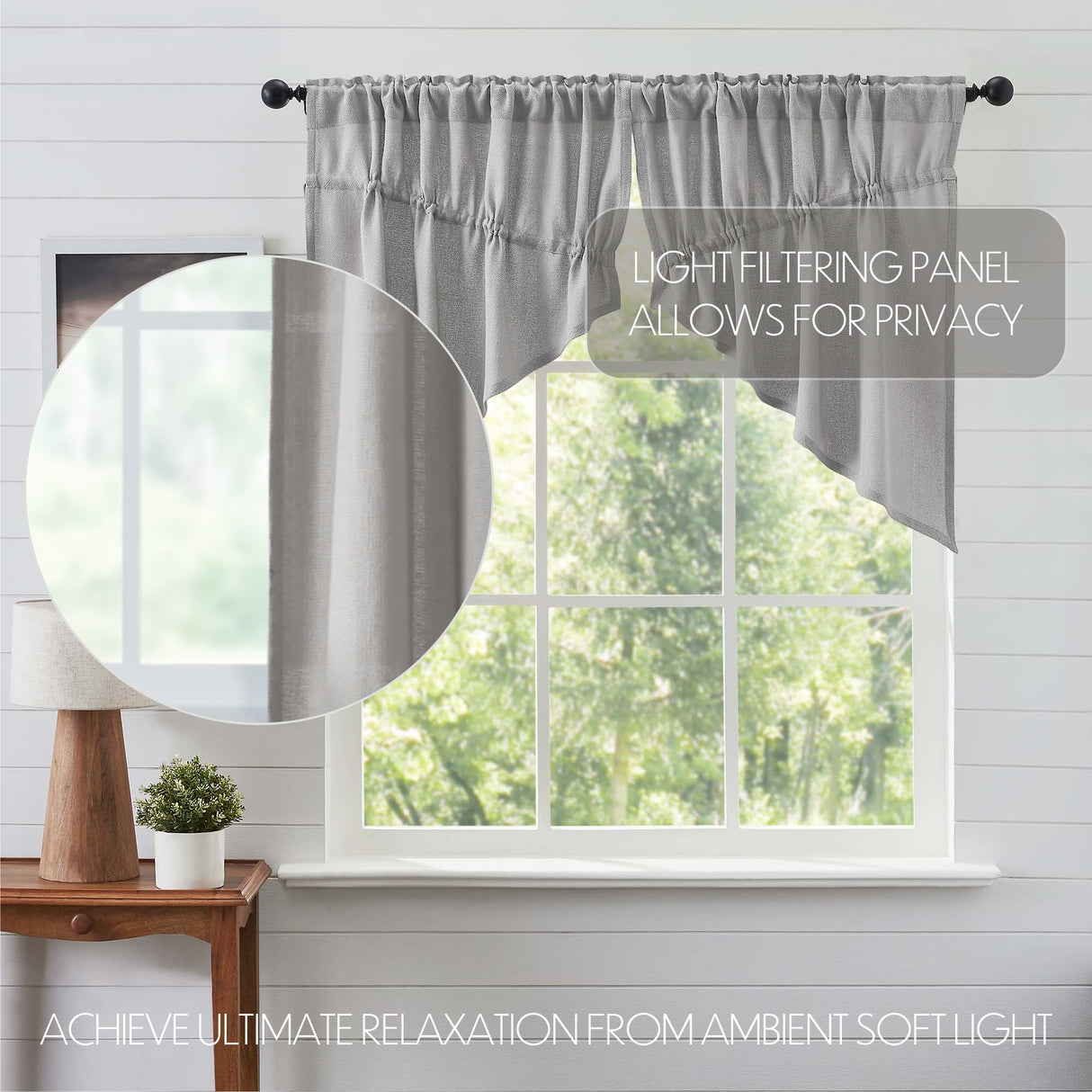 Burlap Antique Curtain Set