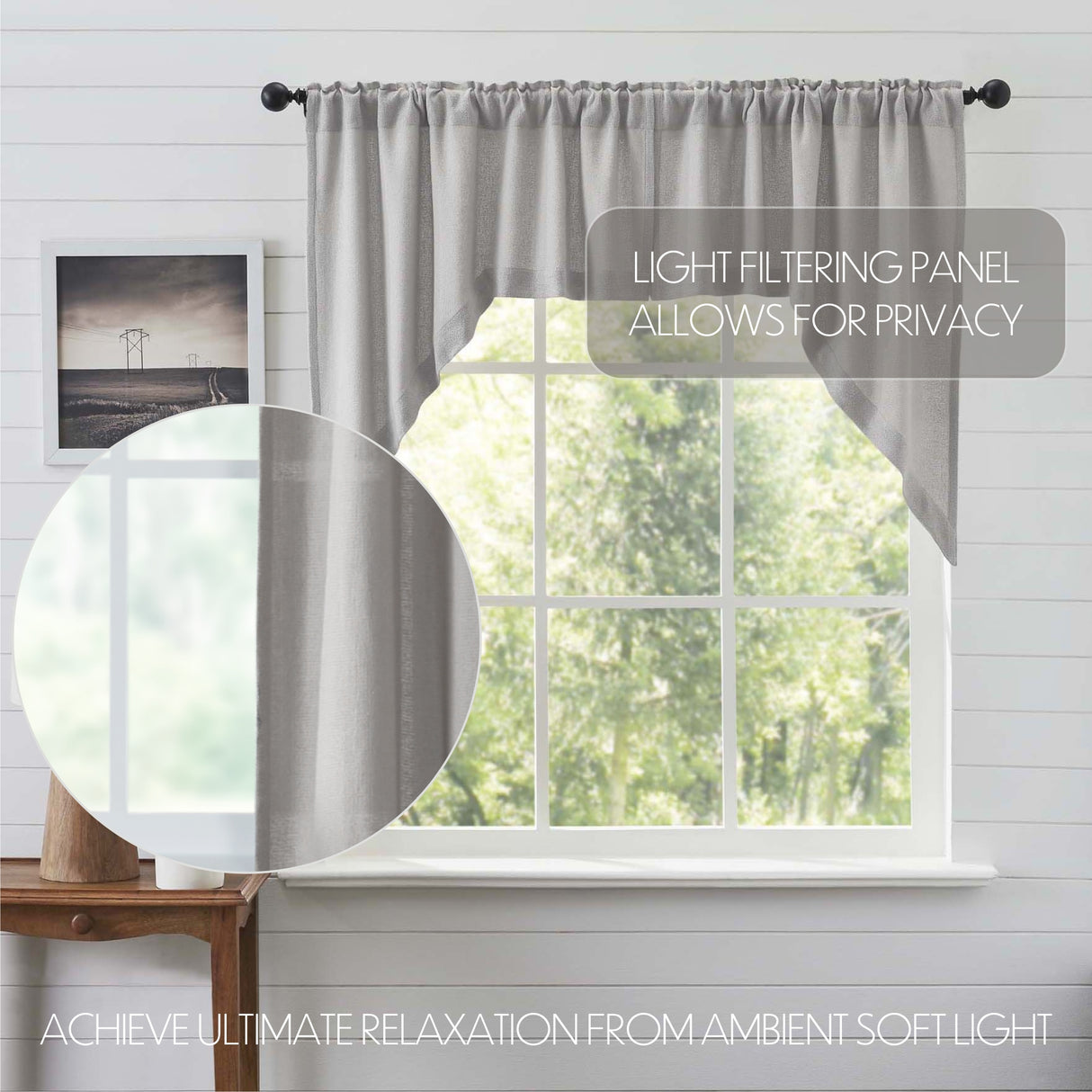 Burlap Antique Curtain Set