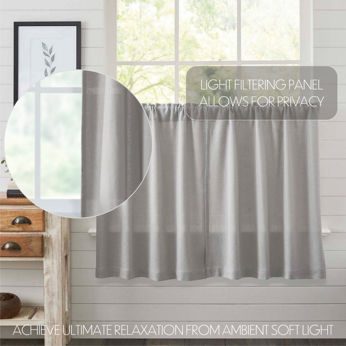 Burlap Antique Curtain Set